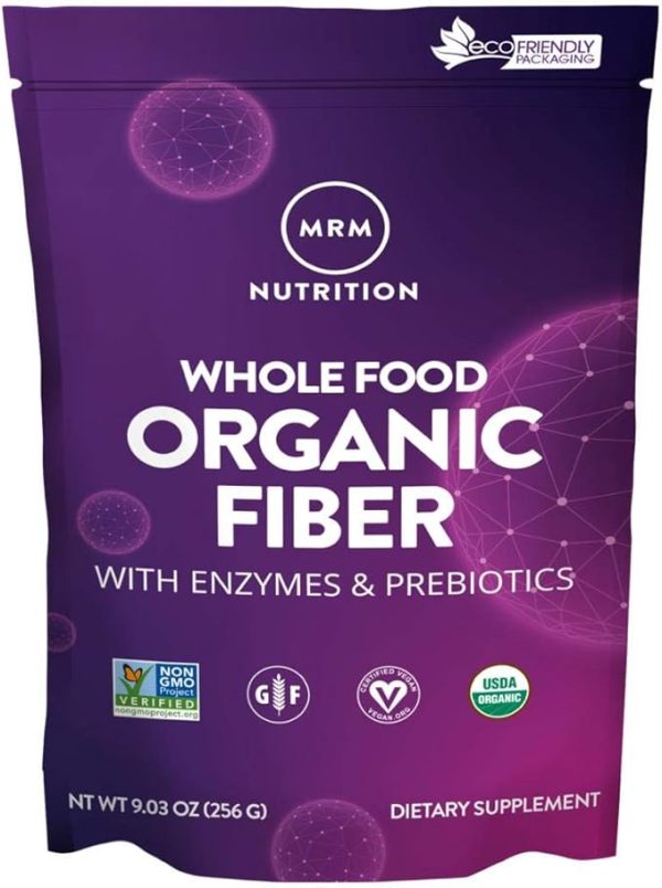 MRM Nutrition Whole Food Organic Fiber | with Enzymes + Prebiotics | Insoluble + Soluble fibers | Digestive Health