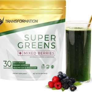 Transformation Super Greens Superfood Green Juice Powder - Immune & Energy Support | Natural Ingredients | Detoxifying & Alkalizing Minerals