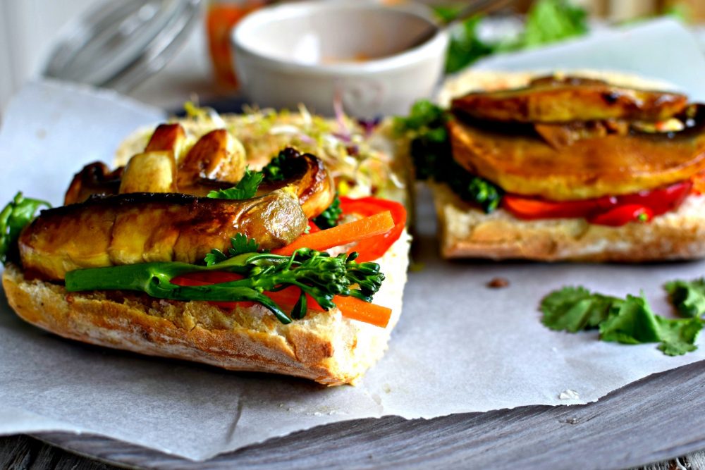 Mixed mushroom banh mi
